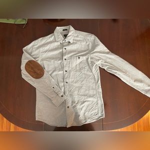 JCrew Men’s Small Slim Fit Flannel Button Down - Light Gray